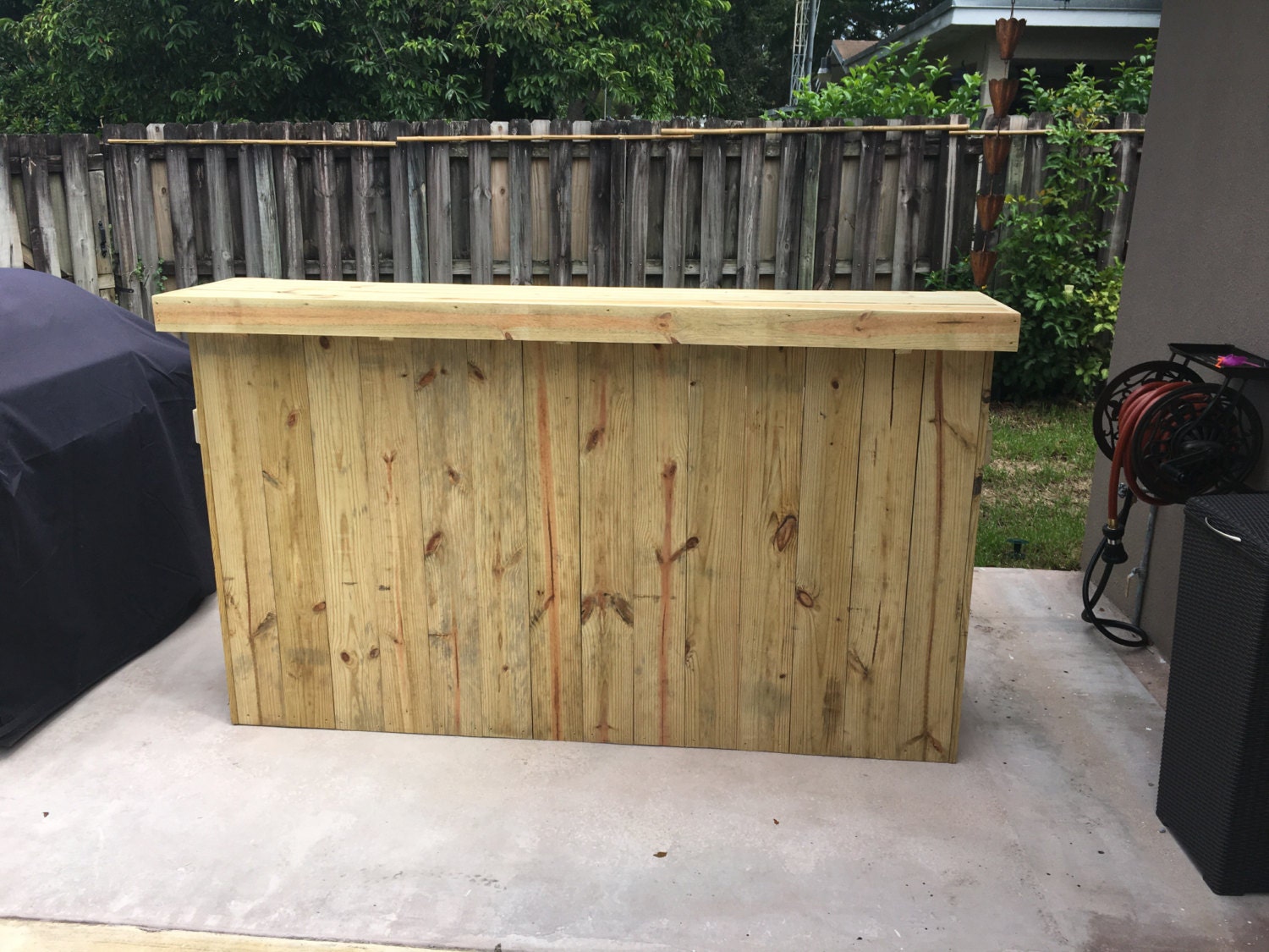 The Prep Bar - 6' two tier Rustic outdoor patio bar, with prep area