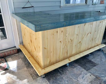 Original L Shape Covered Patio Home Bar