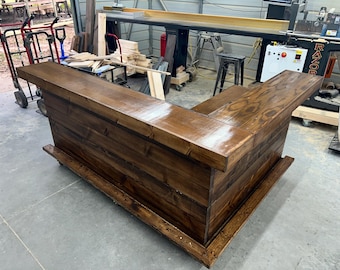 Collin Horizontal Home Bar Medium with 2 levels & L Shape