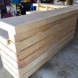 Hello Elyse 75 L Reception Desk - Unfinished L shape 2 level desk, front desk, L shape desk