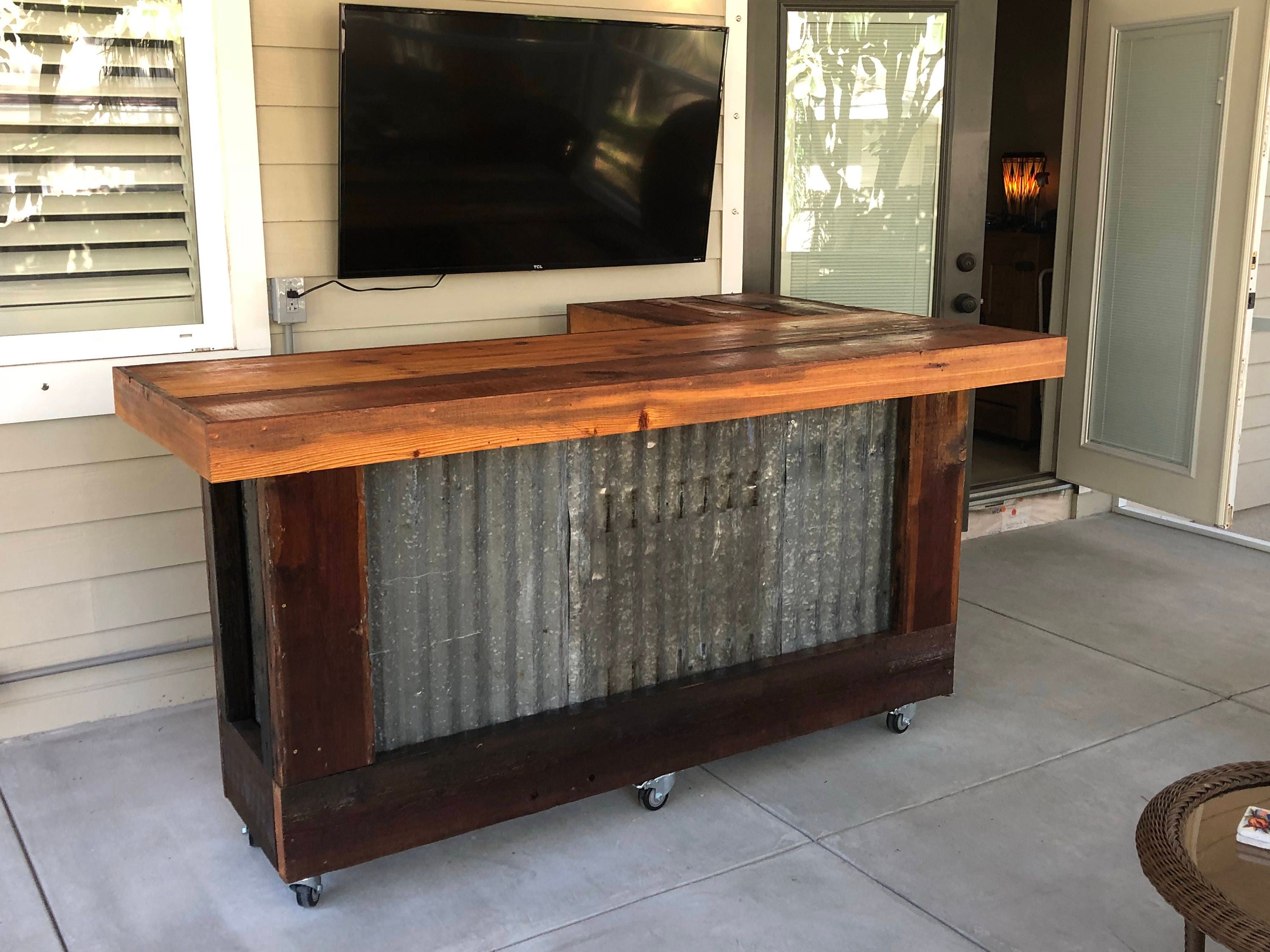 The Rough and Rustic L shaped Bar 7' x 4' L shaped Etsy