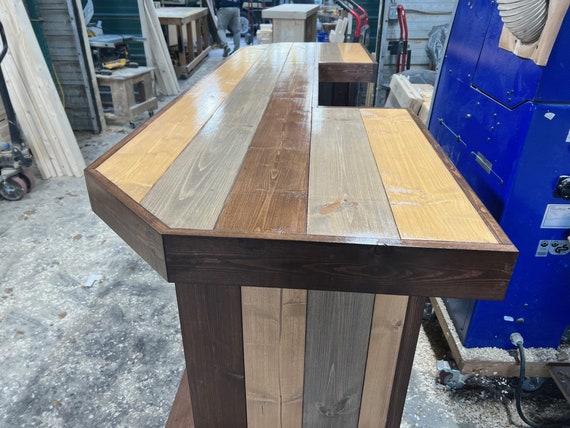 Plank Top U 3 Piece Basement Bar Finished - Solid wood bar - foo-BARS