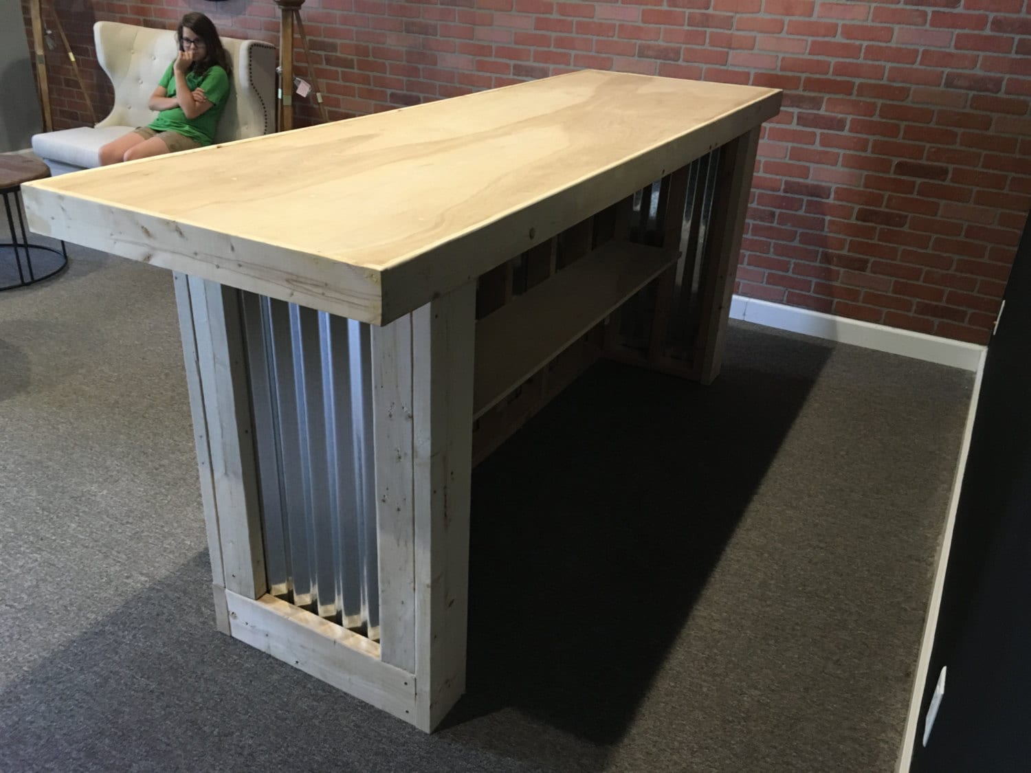 The Counter Sr. - 8 foot corrugated metal bar, sales counter, reception