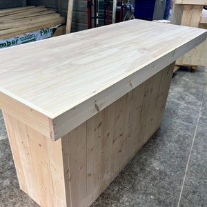 Ready to Ship 8 foot Plank Top U Bar Finished with casters