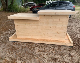 Coffee Shop Small Unfinished - Solid wood retail counter