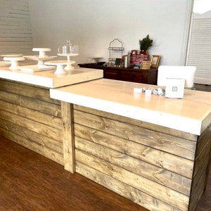 Coffee Shop Large Finished Solid wood retail counter image 9