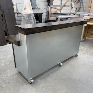 Hello Shiny Flat Steel  - Industrial style reception desk