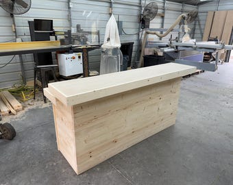 Buffet Horizontal Wide Top Smooth Top Unfinished - Solid wood 2 level bar