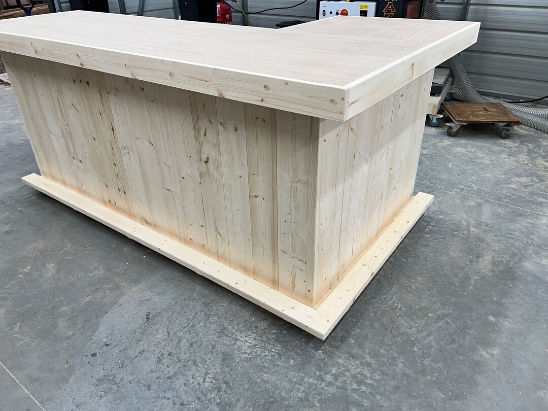 Unfinished Original L Shape Indoor Home Bar - Etsy