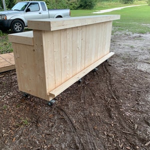 Unfinished Planktop Wood Buffet 2 level - Rustic barnwood style, pallet style wood indoor bar