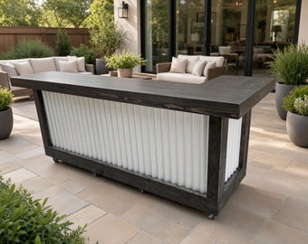 Thomas Metal L Shape Covered Patio Home Bar