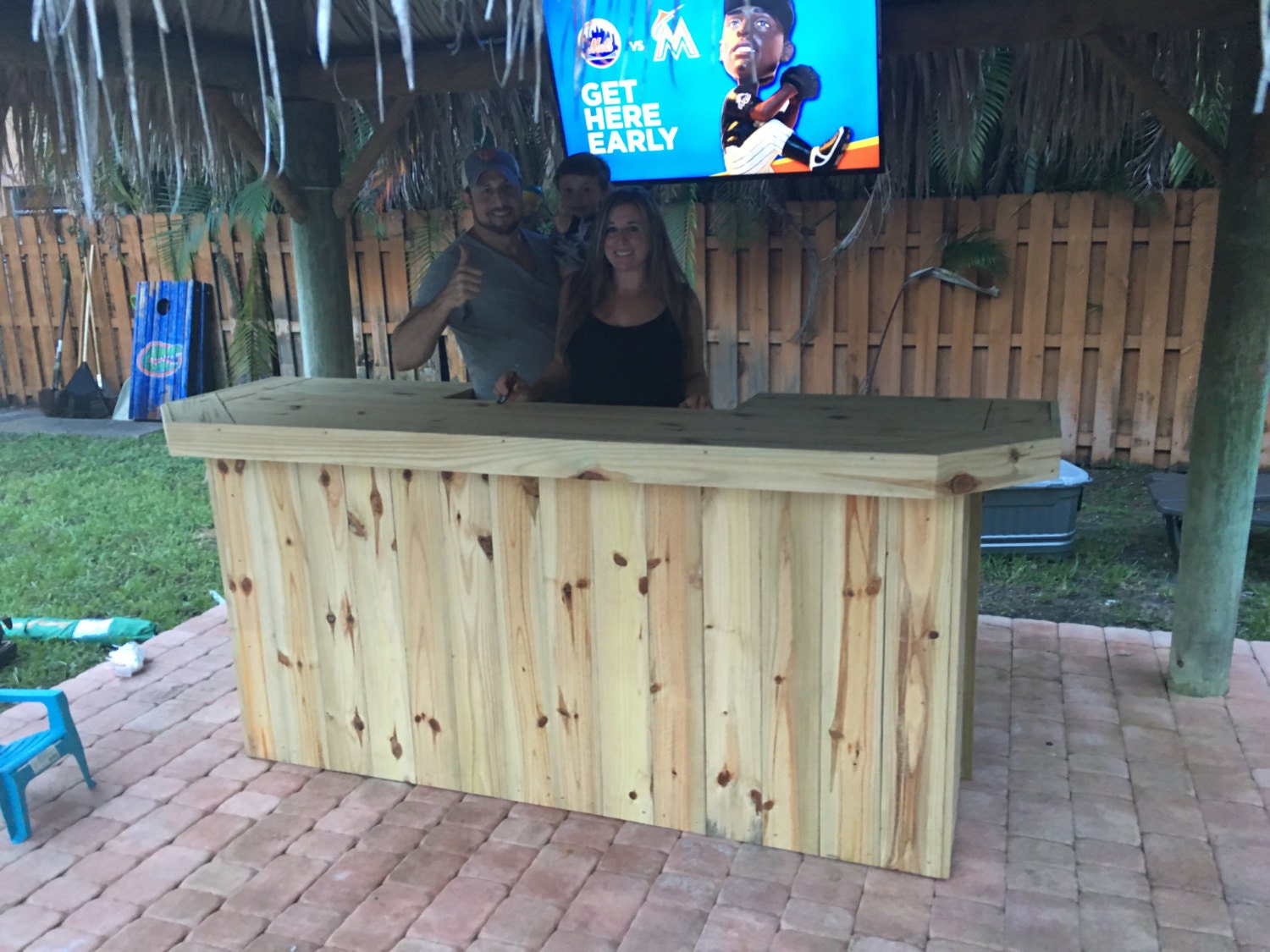 FooBAR 8' Rustic real pressure treated wood outdoor or Etsy