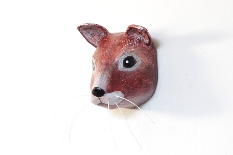 Squirrel Paper mache animal wall decoration image 1