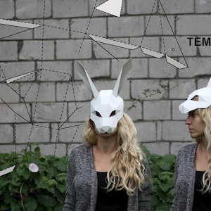PDF Instant_Download - Rabbit mask / half head mask / DIY