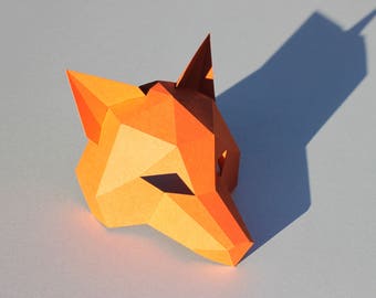 Neujahr Fuchs Maske - PDF Instant_Download - Halbkopfmaske / DIY