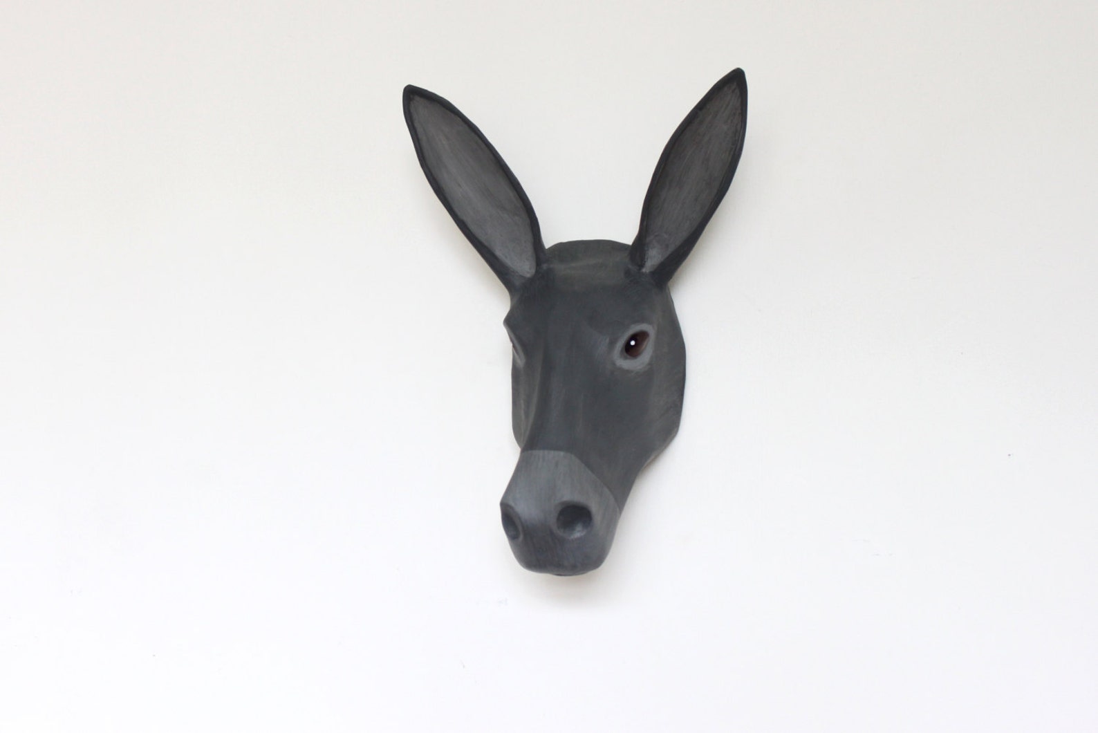 Paper Mache Grey Donkey Wall Mount Head Sculpture Home Etsy