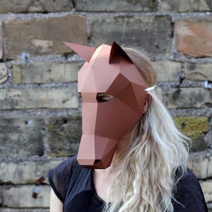 Horse PDF Instant_Download half head mask / DIY image 5