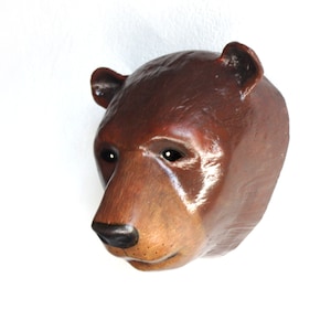Der Bär (Ursus) Kopf Wanddekor, Papiermaché, Machetier