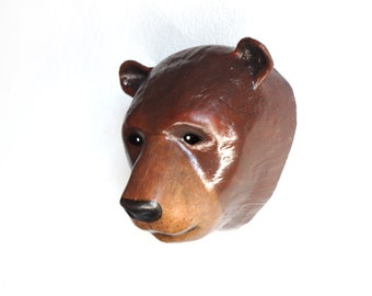 The Bear (Ursus) head Wall decor, paper mache, macheanimal