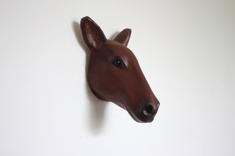 Realistic Paper Mache Horse Ornament Wall Mount Head Etsy