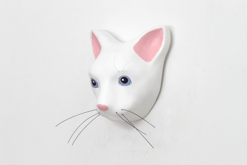 Faux Taxidermy hello kitty White kitty wall mask interior decor
