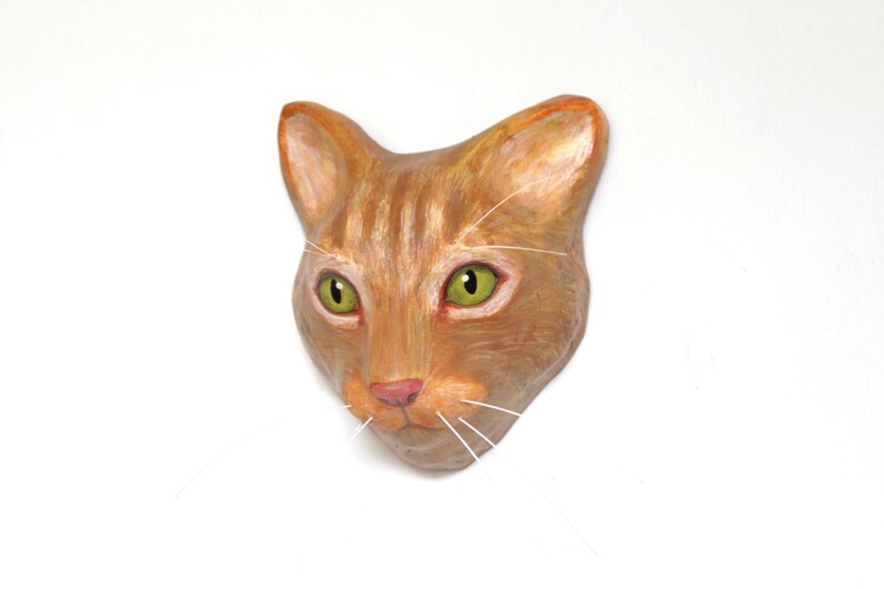 Custom cat portrait / Cat memorial wall mount art sculpture Etsy