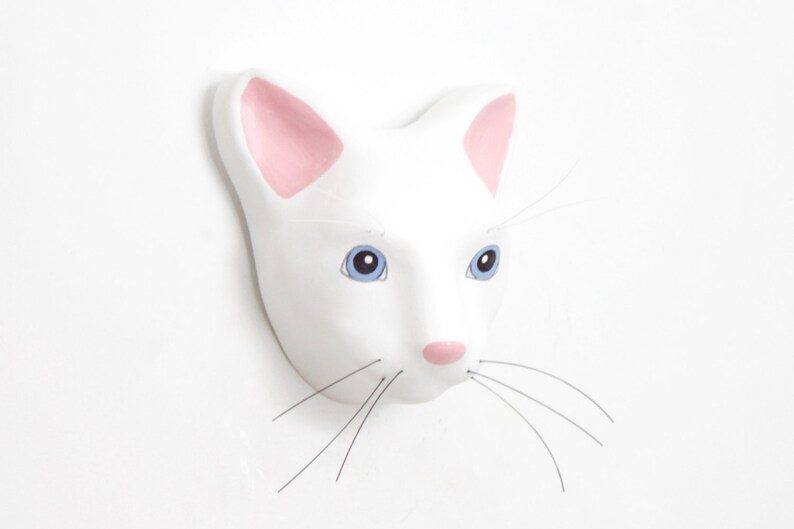 Faux Taxidermy hello kitty White kitty wall mask interior decor