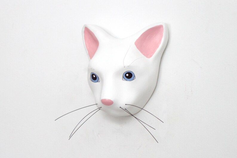 Faux Taxidermy hello kitty White kitty wall mask interior decor