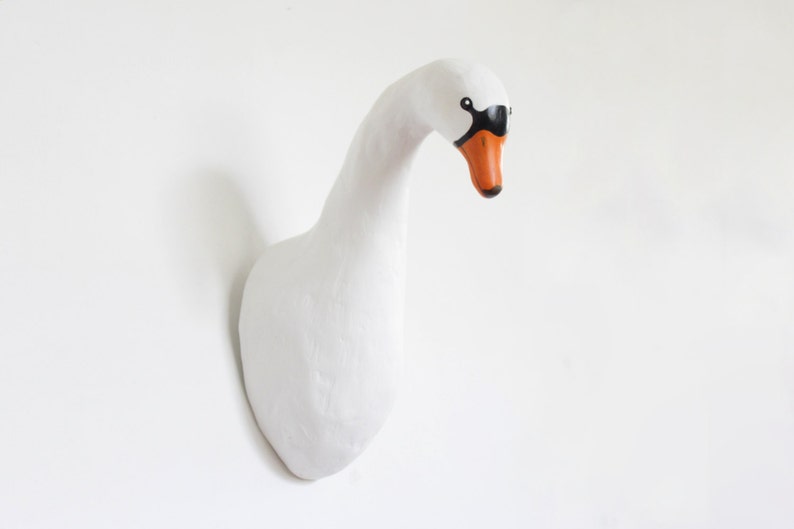 Swan Faux Taxidermy wall decor paper mache bird mould