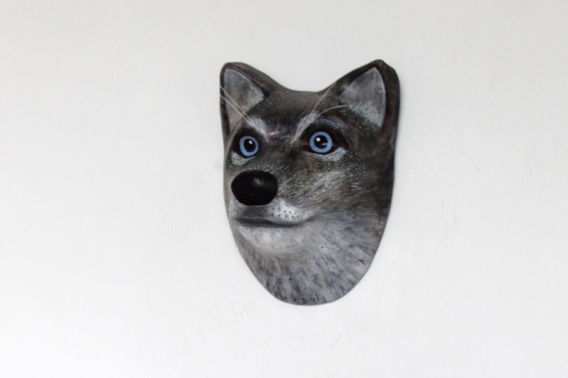 Handmade Papier Paper Mache Realistic Wolf Wall Decor Etsy