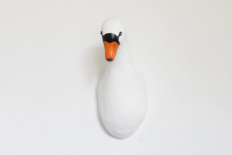 Swan Faux Taxidermy wall decor paper mache bird mould