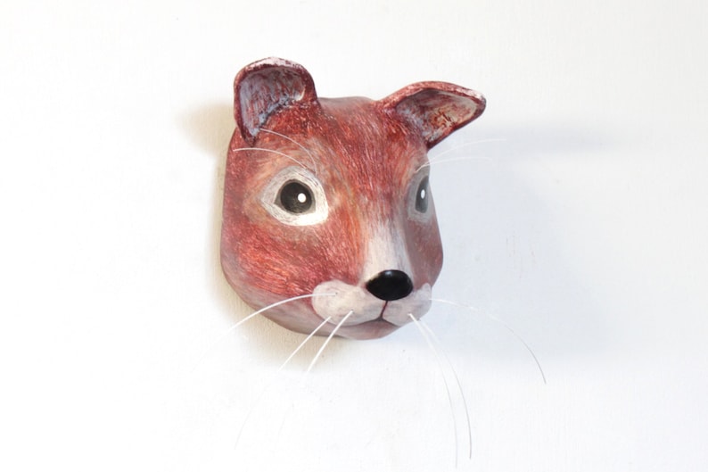 Squirrel Paper mache animal wall decoration image 2