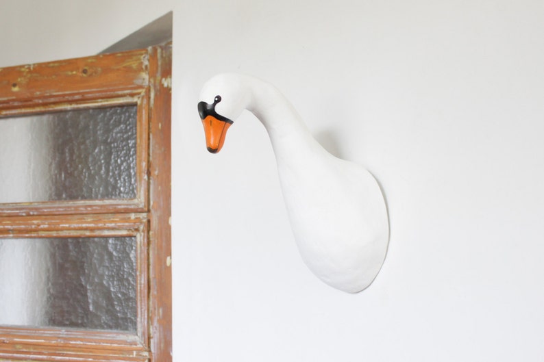 Swan Faux Taxidermy wall decor paper mache bird mould