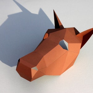 Horse PDF Instant_Download half head mask / DIY image 2