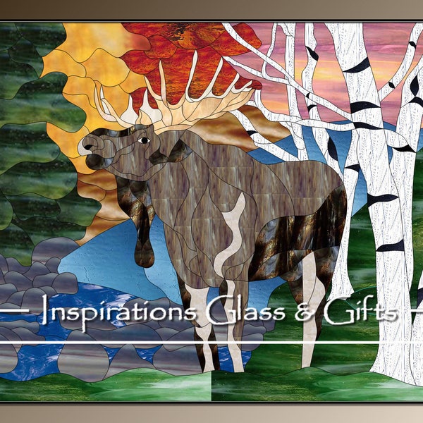 Stained Glass Moose Pattern Etsy