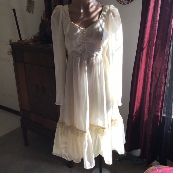 Vintage Gunne Sax Dress Wedding Midi Boho Festival - image 1