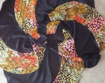 Vintage 70s Hippie Psychedelic Swirl Maxi Skirt Boho Festival
