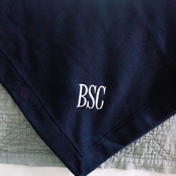 Oversized Monogram Sweatshirt Stadium Blanket | Embroidered and Personalized Soft Blanket| Perfect as a Monogram Throw, Great Newlywed Gift