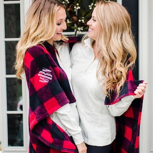 Monogrammed Buffalo Plaid Blanket | Monogrammed Fleece Blanket | Personalized Fleece Blanket | Graduation Gift | Christmas Gift