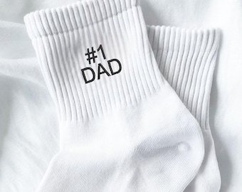 Number One Dad Embroidered Crew Socks | Father's Day Gift