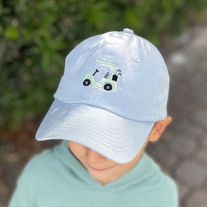 Embroidered Golf Cart Youth Baseball Hat | Youth Baseball Cap | Golfing | Spring Break | Embroidered Golf Cart | Youth Embroidered Hat