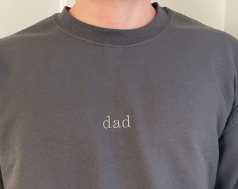 Minimal Dad Embroidered Gemma Crewneck Sweatshirt | New Dad Sweatshirt | Birth Announcement