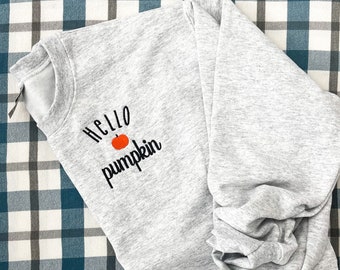 Hello Pumpkin Personalized Fall Crewneck| Fall Inspired Sweatshirt | Hello Pumpkin Crew Neck Pullover | Fall Lovers Sweatshirt