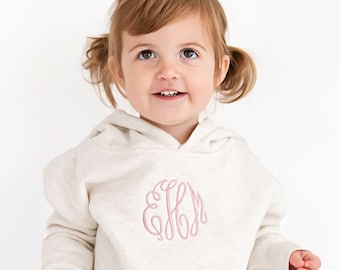 Toddler Charlie Hoodie | Center Monogrammed Toddler Hoodie | Personalized Hooded Sweatshirt for Toddlers