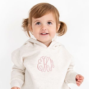 Toddler Charlie Hoodie | Center Monogrammed Toddler Hoodie | Personalized Hooded Sweatshirt for Toddlers
