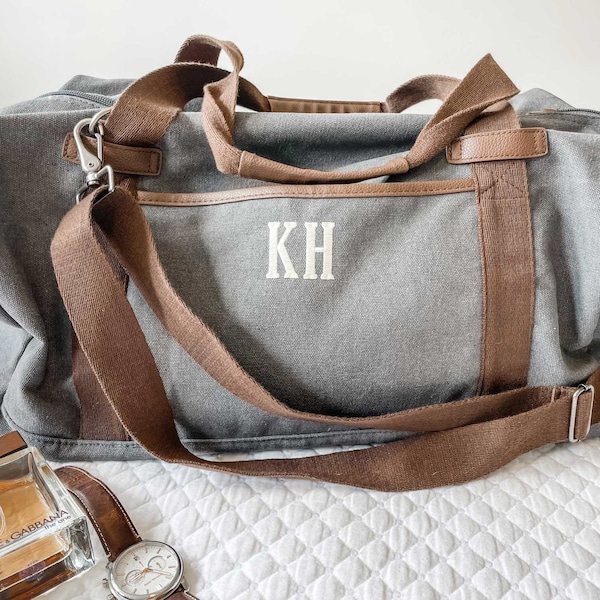 Personalized Weekender Bag | Personalized Canvas Duffle | Groomsmen Gifts | Monogram Duffle Bag | Groomsmen Bags |Gifts for Him