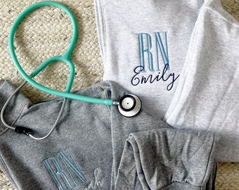 Personalized RN Jessie Quarter Zip | RN Sweatshirt | Custom Top for Nurse | Nurse Graduation Gift | For Her | Embroidered Nurse Sweatshirt