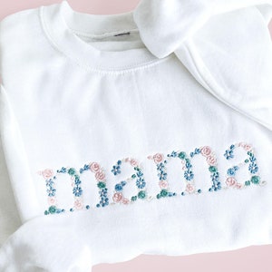 Floral Mama Embroidered Sweatshirt | Mother's Day Gift