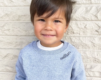 Toddler Neckline Collar Embroidered Sweatshirt | Kids Personalized Name Sweatshirt | Personalized Toddler Gift | Gift For Toddler