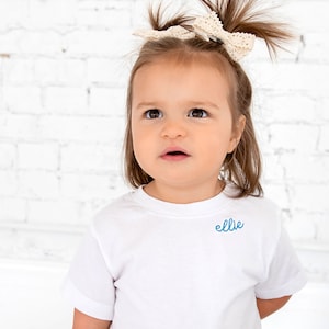 Toddler Boys Girls T Shirt Unisex Neckline Monogram Embroidery Short Sleeve Boutique Quality Customized